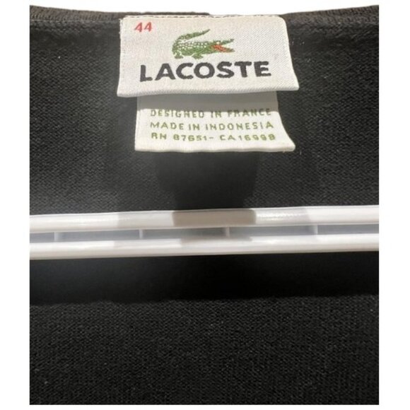 Lacoste black V-neck long sleeve sweater size 44 - Picture 3 of 3